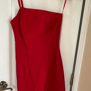 Red Cache mini dress.